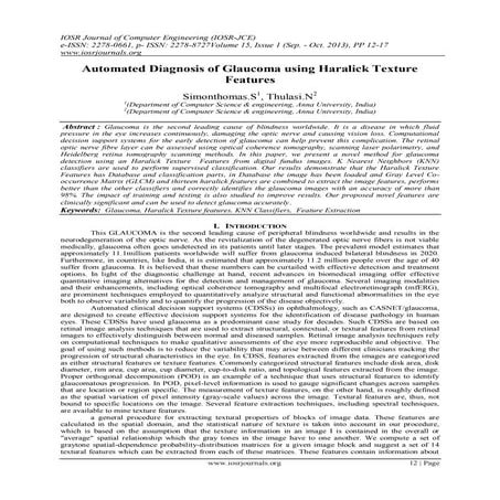Automated Diagnosis of Glaucoma using Haralick Texture Features