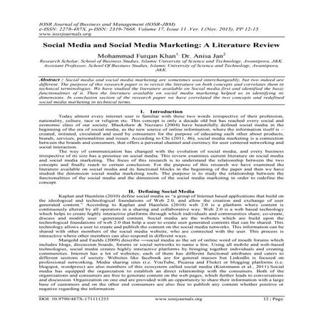 Social Media and Social Media Marketing: A Literature Review | PDF