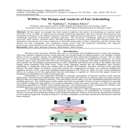 WMNs: The Design and Analysis of Fair Scheduling