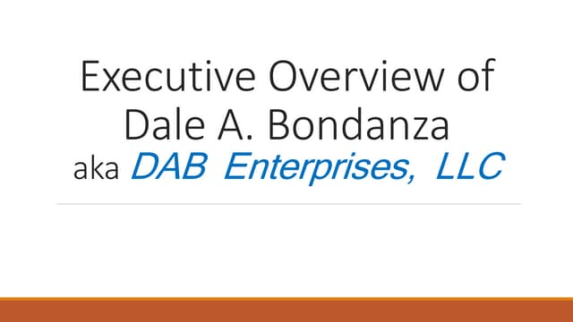 Executive Overview - Dale A Bondanza - vCIO