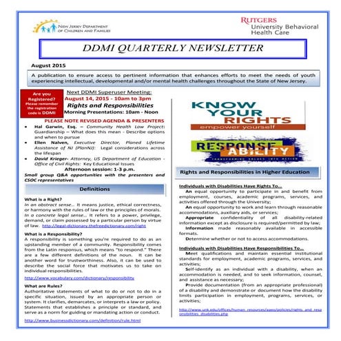 DDMI  August 2015 Newsletter