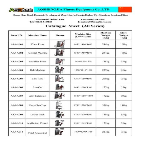 ASJ-All Series Equipment Catalogue | PDF