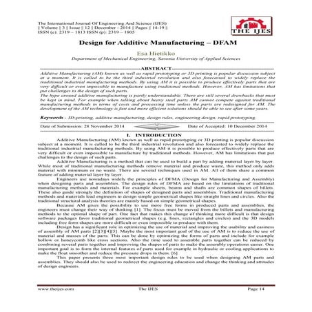 Design for Additive Manufacturing – DFAM | PDF