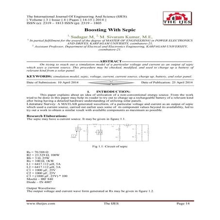 Design and Analysis of SEPIC Converter for Battery Charging ...