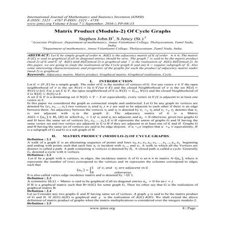 Matrix Product (Modulo-2) Of Cycle Graphs