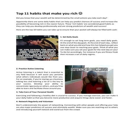 Top  11 habits that make you rich