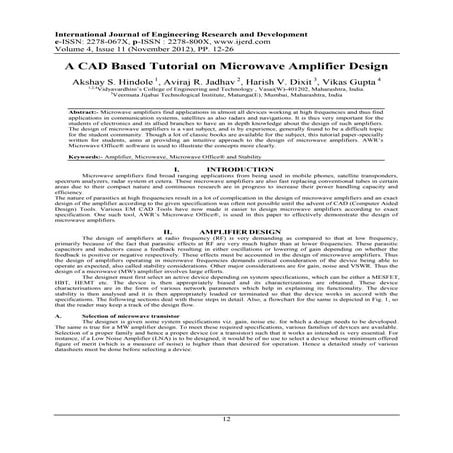 RF amplifier design useful expressions | PDF