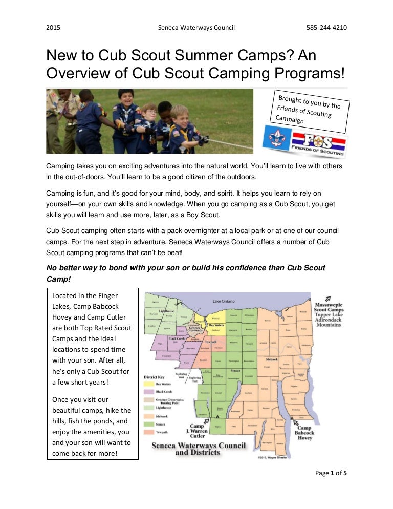 New to Cub Scout Summer Camps