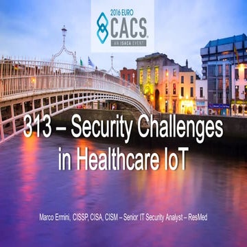 313 – Security Challenges in Healthcare IoT - ME