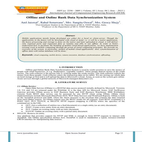 Offline and Online Bank Data Synchronization System | PDF | Cloud ...