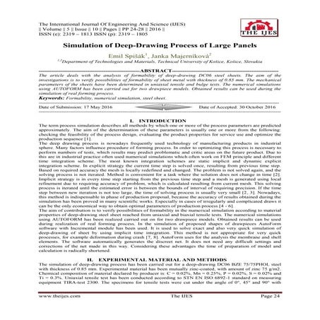 Simulation of Deep-Drawing Process of Large Panels