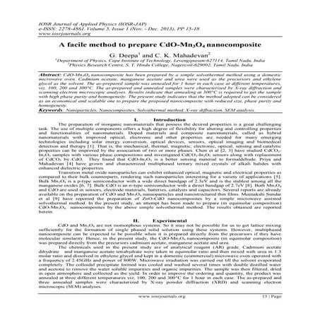 A facile method to prepare CdO-Mn3O4 nanocomposite
