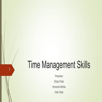 Time Management Skills