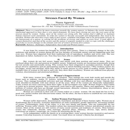 Stresses Faced By Women