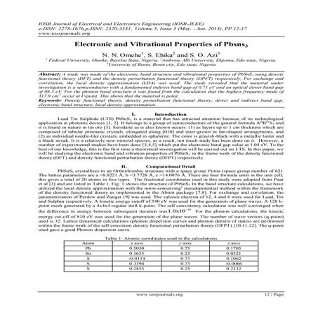 Electronic and Vibrational Properties of Pbsns3