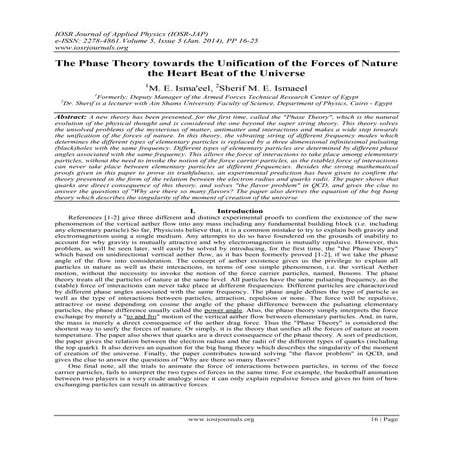 The Phase Theory towards the Unification of the Forces of Nature the ...
