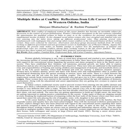 Multiple Roles at Conflict: Reflections from Life Career Families in ...