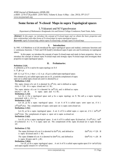 On Review of the Cluster Point of a Set in a Topological Space | PDF
