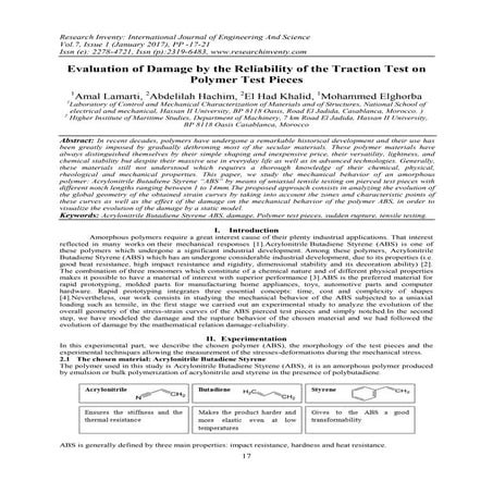 Evaluation of Damage by the Reliability of the Traction Test on Polymer Test ...