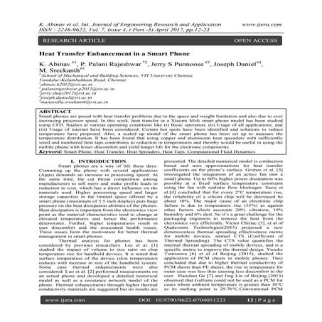 Heat Transfer Enhancement in a Smart Phone