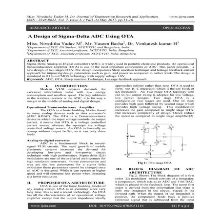 A Design of Sigma-Delta ADC Using OTA