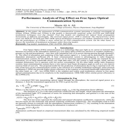 Performance Analysis of Fog Effect on Free Space Optical Communication System