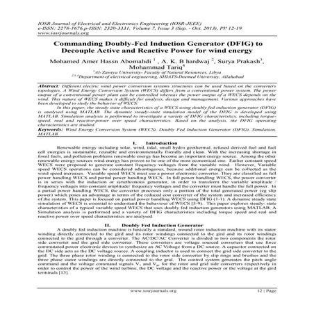 Commanding Doubly-Fed Induction Generator (DFIG) to Decouple Active and React...