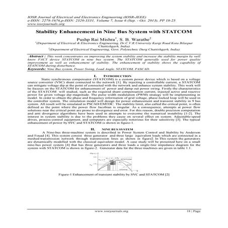 Stability Enhancement in Nine Bus System with STATCOM