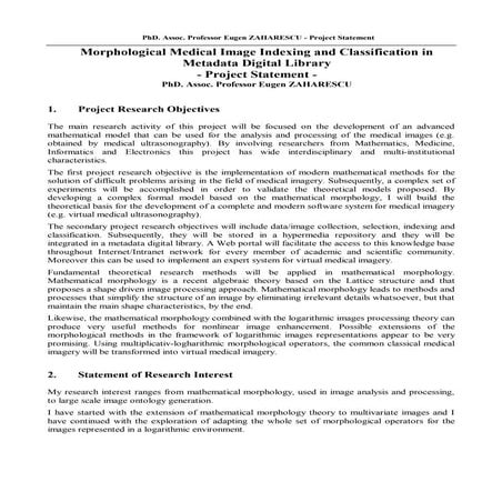 Eugen Zaharescu-PROJECT STATEMENT-Morphological Medical Image Indexing and Cl...