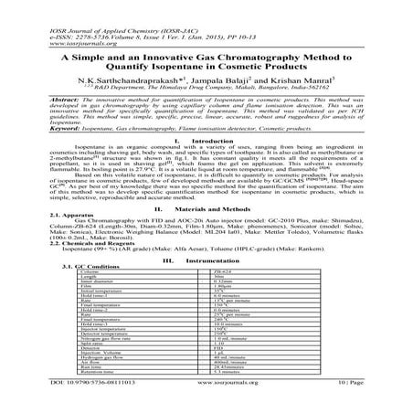 A Simple and an Innovative Gas Chromatography Method to Quantify Isopentane i...