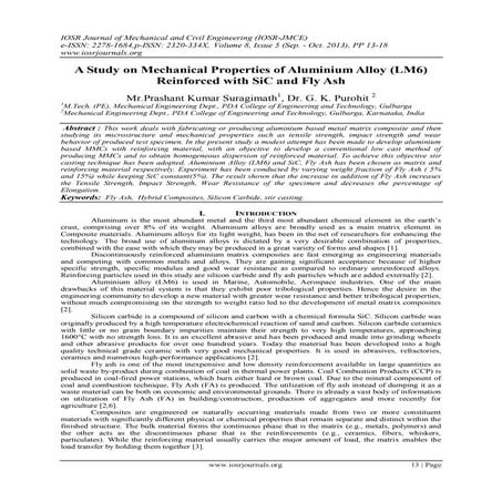 A Study on Mechanical Properties of Aluminium Alloy (LM6) Reinforced with SiC...