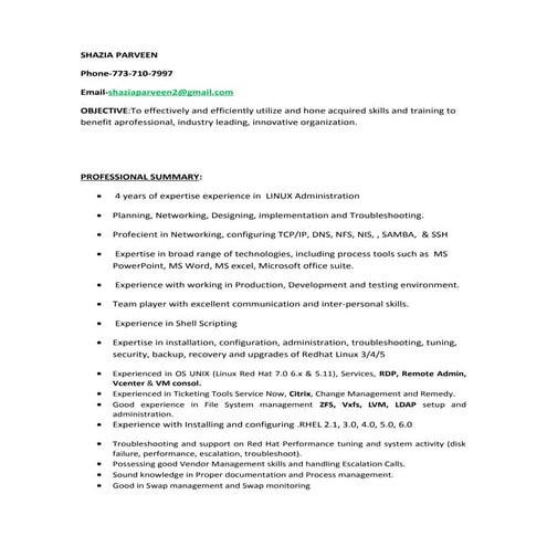shazia resume | RTF