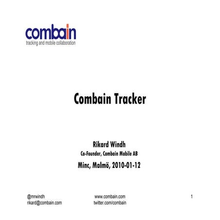 Combain Tracker, Mobile Monday Malmö, 12 January 2010