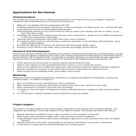 PROPOSAL Use of the Internet.DOC