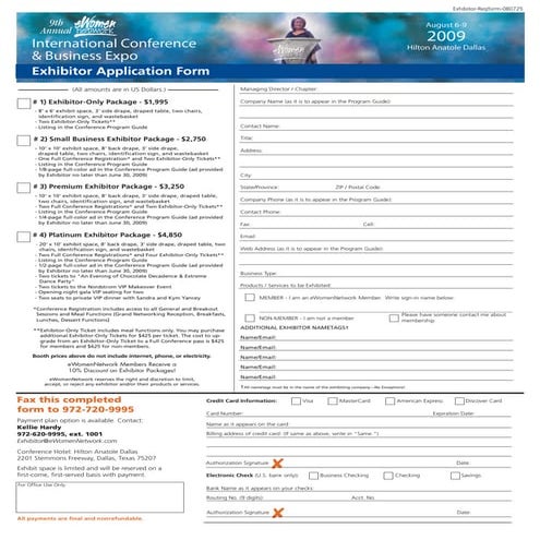 eWomenNetwork 2009 Conference Exhibitors Reg