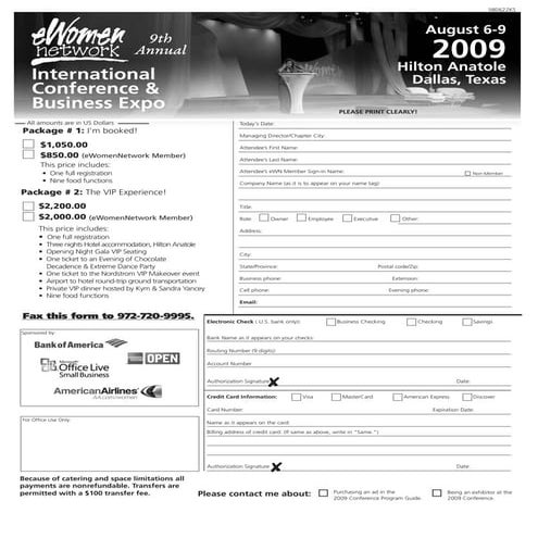 eWomenNetwork 2009 Conference Registration