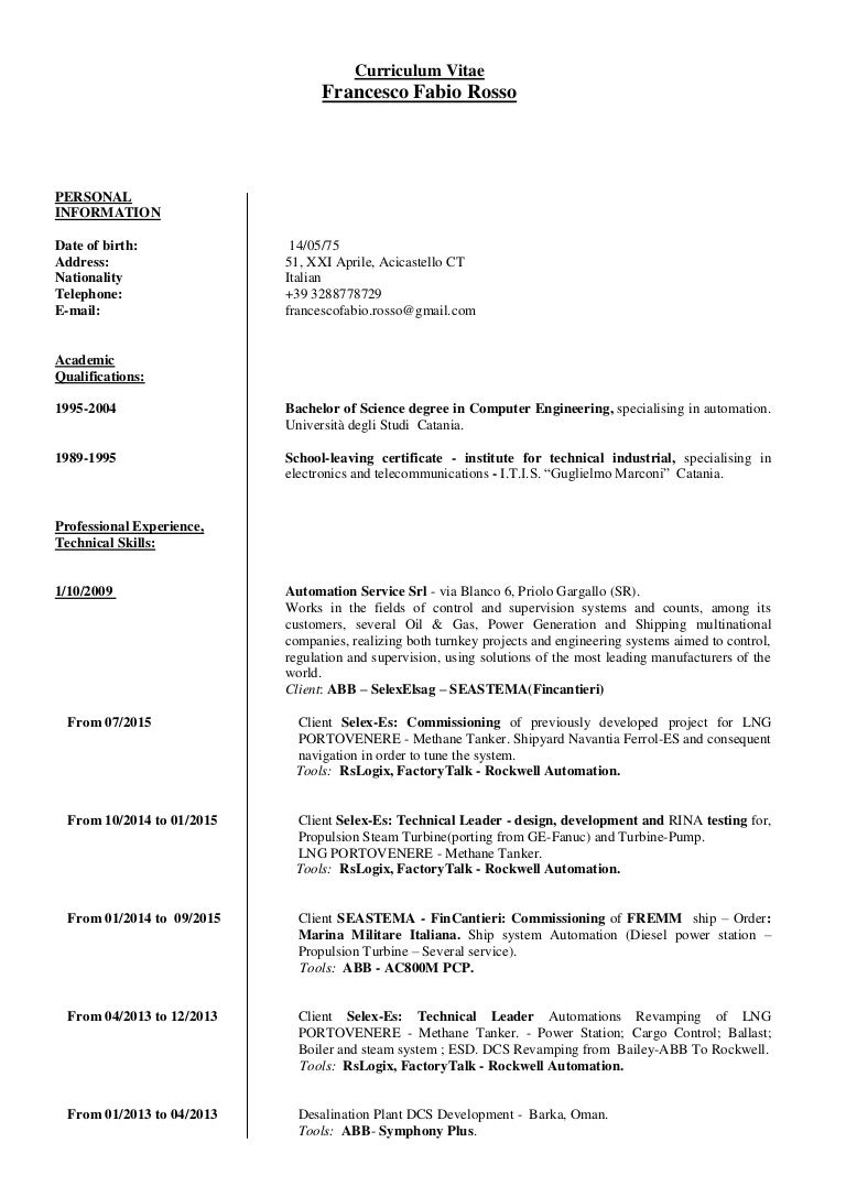 Cv Di Francesco Rosso En