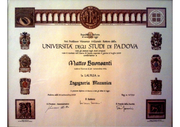 Diploma di Laurea Diploma di Laurea