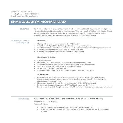 Ehab Zakariya Resume