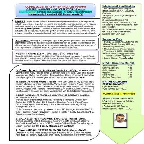 Aramco Approved HSE-M CV