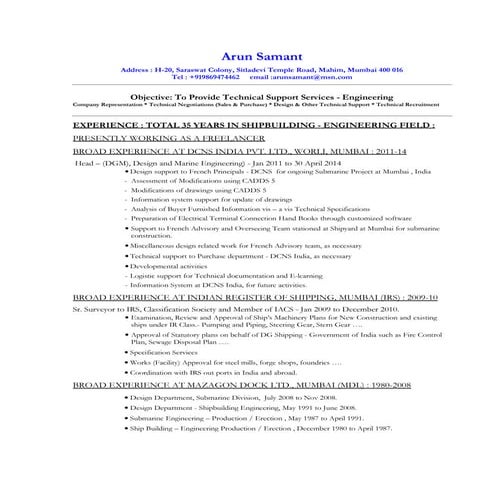 CV 15-08-16 M.K.Narayana _ Seaport Technology & Engineering - | PDF