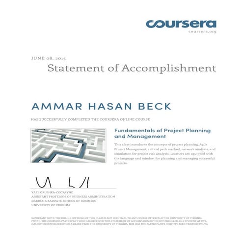 Fundamentals of Project Planning