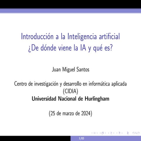 Primera clase de Introduccion a la IA UNAHUR | PDF