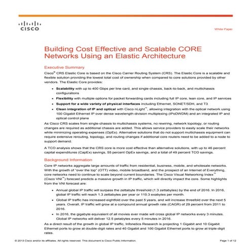 Building Cost Effective and Scalable Core Networks