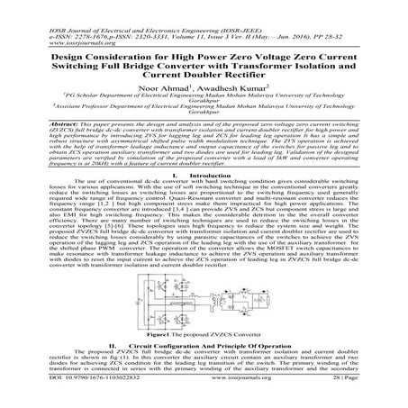 Phase-Shifted Full-Bridge Zero Voltage Switching DC-DC Converter Design ...
