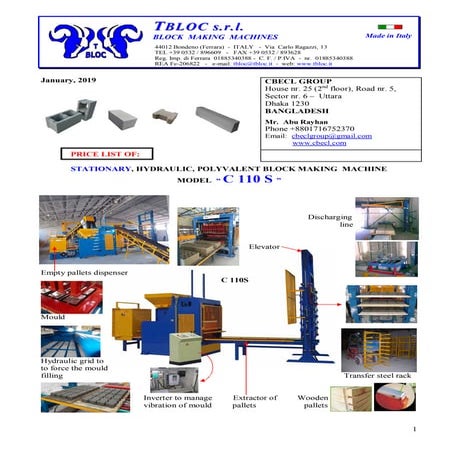 C110 concrete block making machine price list. | PDF