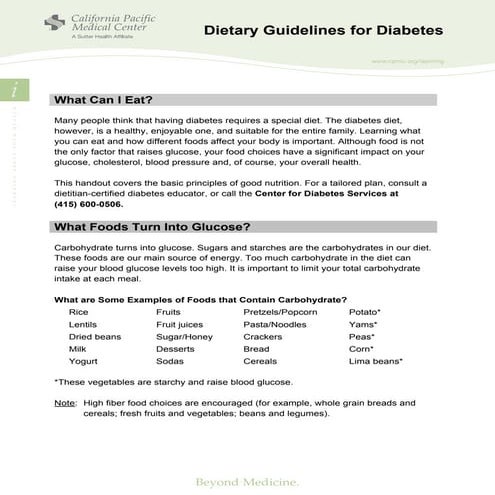 C11 dietary guidelines for diabetes