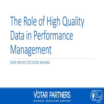 The Role of High Quality Data in Performance v5