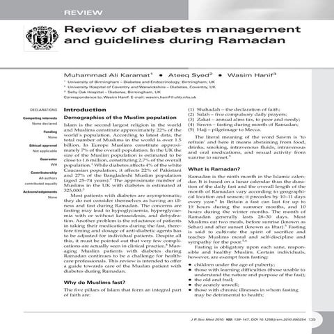C11 review of diabetes management and guidelines during ramadan 2010