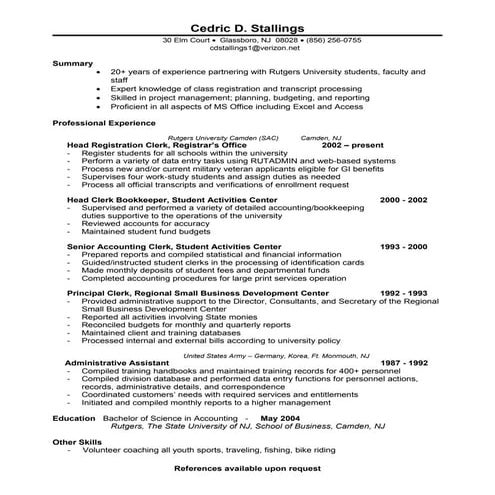 CDS - Resume | DOC